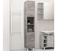 Shally Dogan Mueble de Columna Alto Que Ahorra Espacio, 2 Puertas, Armario Estrecho autoportante con 4 Patas, estantería portaobjetos Multiusos, salón, baño, Cocina, librería, Oficina (Cemento)