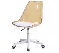 Shally Dogan Bronce Silla de Escritorio con Ruedas y Respaldo Transparente Sillón de Oficina, Acero aleado, Standard