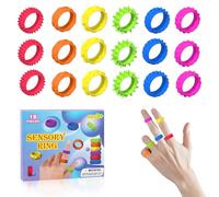 shallyong Fidget Toys Anillos Sensoriales Antiestrés, 18 Pcs Anillos Sensoriales de Silicona para Niños y Adultos, Juguetes Antiestrés para Autismo y TDAH, Anillo Antiestrés Sensorial Suave