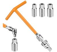 shallyong Llave para Bujias, Llave Extractor Bujias 16 mm/18 mm/21 mm, Llave Combinada, Llave de Vaso, Juego de Herramientas para Bujías de Automóviles y Motocicletas (Amarillo)