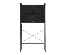 Shalmidor Estantería para lavadora, armario de 3 niveles, estante de baño, estante sobre lavadora, ahorro de espacio, multifuncional, con 6 ganchos (negro)