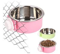 SHALONYOU Cuenco de Agua for Jaula de Perro, 2 comederos Colgantes de 4,5 Pulgadas for Comida y Agua, de Acero Inoxidable, for Gatos, Cachorros, pájaros y Ratas.