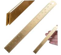 SHALONYOU Regla de Metal de 5,9 x 0,6 Pulgadas, de latón Engrosado, con Escala Dual precisa, Mini Pulida for Estudiantes, diseñadores, Artistas e Ingenieros.