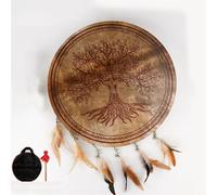 Shaman Drum, Buffalo Hide diseño nativo americano, 1 tambor de marco hecho a mano para ceremonias y música espiritual