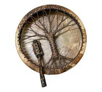 Shaman Drum, Decorative percusion Instrument, Handcrafted Design Detail, Music Ornament for Meditation Healing Craft Decor, Professionals and Beginners, 9,84 x 9,84 x 3,15 pulgadas
