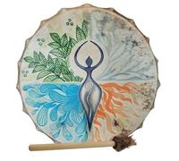 Shaman Drum - Relajación Life Tree Hand Drum | Handmade Siberian Frame Drium | Deep Resonance Spiritual Percussion Instrument For Yoga Rhythm For Adults