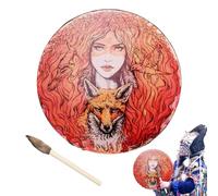 Shaman Drum Stick | Tambor chamán multiusos de madera | Instrumento musical siberiano reutilizable, meditación misteriosa de tambor, tambor chamán para yoga, baqueta para tambor chamán