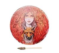 Shaman Drum | Tambor chamánico de mano | Tambor de mano nativo americano, tambor instrumental de alquimia lunar y tambor chamán sanador de sonido para música espiritual, reflexión y meditación