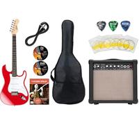 Shaman Element STX-100R Set Inicio: Guitarra eléctrica estilo ST con 3 Single Coil, palanca tremolo, amplificador 15W y set de 5 accesorios. Color rojo.