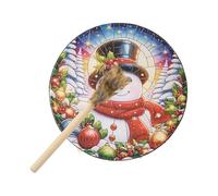 Shaman - Tambor de mano de 25,4 cm, sanador de sonido navideño con baqueta, decoración del hogar, herramienta de curación de sonido para meditación espiritual de reflexión musical