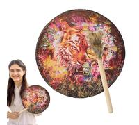 Shamanic Hand Drum, Handmade PU Leather Drum, Big Tone Round Percussion