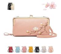 Shamfreshen Women Sling Cross-Body Wallet, Versatile Compartments Generic Mobile Phone Bags, Stylish & Functional for Your Wife Gift (Pink)