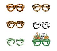 Shamoparty 12 piezas de gafas de animales de la selva para fotografía, accesorios de decoración para fiestas infantiles, máscara de gafas, tema animal, artículos de fiesta divertidos, decoración de