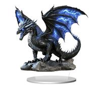 Shamoparty Adorno Animal para Oficina, apartamento o hogar: dragón Azul Oscuro con Rayos, Figura acrílica en 2D, decoración para el Escritorio del hogar o el Pasillo, Pieza Decorativa Plana