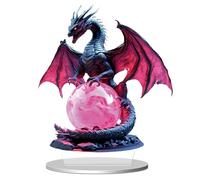 Shamoparty Adorno Animal para Oficina, apartamento o hogar: dragón de Cristal Rojo acrílico, figurita acrílica en 2D, Pieza Decorativa Plana, decoración Medieval con Dragones