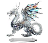 Shamoparty Adorno Transparente de Cristal con Forma de dragón para Oficina, apartamento o hogar, figurita acrílica en 2D, Pieza Decorativa Plana, decoración Medieval con Dragones