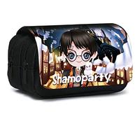 Shamoparty Caja de Lápices Mágica para Niños y Estudiantes Jóvenes, Estuches Escolares, Encantadora Portada Animada [Negro-D]