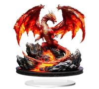 Shamoparty Dragón de Fuego de Magma Adorno acrílico para Oficina, apartamento o hogar, figurita acrílica en 2D, decoración para el Escritorio del hogar o el Pasillo