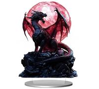 Shamoparty Luna de Sangre Dragón Rojo Adorno acrílico para Oficina, apartamento o hogar, Figurita acrílica 2D, Pieza Decorativa Plana, Decoración Medieval con Dragones