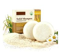 Shampoo Sólido Natural de Agua de Arroz, Limpieza Profunda y Volumen para Cabello Fino y Graso, Champú Anticaspa y Antiencrespamiento, Cuidado Nutritivo del Cabello y Cuero Cabelludo, 2 Unidades