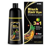 Shampoo tinte negro para cabello, coloración de cabello negro 3 en 1 para hombres y mujeres, shampoo para el cabello contra canas, shampoo de color para cabello