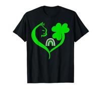 Shamrock Cat St Patricks Funny Irish Lucky Cat Charm Clover Camiseta