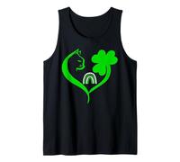 Shamrock Cat St Patricks Funny Irish Lucky Cat Charm Clover Camiseta sin Mangas