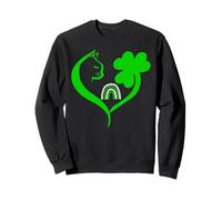 Shamrock Cat St Patricks Funny Irish Lucky Cat Charm Clover Sudadera