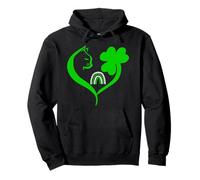 Shamrock Cat St Patricks Funny Irish Lucky Cat Charm Clover Sudadera con Capucha