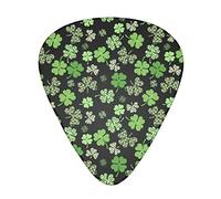 Shamrock Clover Green St. Patrick'S Day - Púas para guitarra, incluye calibre fino, medio y pesado, regalo único para bajo, guitarra eléctrica acústica, ukelele (12 unidades)