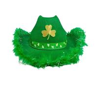 Shamrock Cowboy Hats - Flexible Party Outfit Accessories | Country Festival Hats for Boys, Men, Trucker Style, Apartment, Dormitory, Office, Living Room, Family House, Party Decorations, Outdoor Gathe