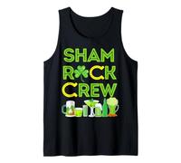 Shamrock Crew Leprechaun Green Hat Tréboles Cerveza Monedas de Oro Camiseta sin Mangas
