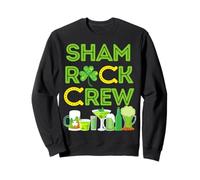 Shamrock Crew Leprechaun Green Hat Tréboles Cerveza Monedas de Oro Sudadera