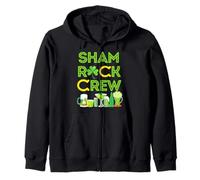 Shamrock Crew Leprechaun Green Hat Tréboles Cerveza Monedas de Oro Sudadera con Capucha
