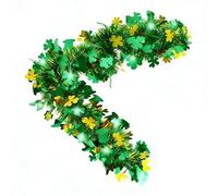 Shamrock Garland - 200 cm St Patricks Day Garlands Shamrock Green Home | Shamrocks Green Homes Wreath | St Patricks Day Tinsel Garland for Weddings Farmhouse Bedroom Bathroom Home Winter Hallway