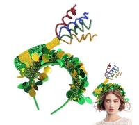 Shamrock Hairband, Green Striped Headband, Irish Costume Accessory, Shamrock Bowler Hat, St. Patrick's Headband, Green Carnival Hairband, Festive Irish Headband, Women's Shamrock Hairband, Hol