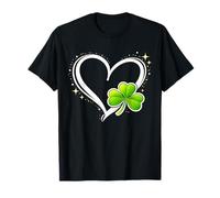 Shamrock Heart Trio Happy St Patrick’s Day Lucky Clover Camiseta