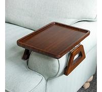 Shamrock Home Mesa de Brazo con Clip en la Bandeja para Sofás, Portátil para TV y Auxiliar de Espacios 35 x 24 cm, Marrón
