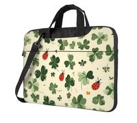 Shamrock Ladybugs - Bolsa para laptop de 15.6 pulgadas, funda para portátil de trébol de 4 hojas con correa para el hombro, portátil, a prueba de golpes, funda protectora de transporte para