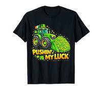Shamrock Pushin My Luck Construction Truck St Patricks Day Camiseta