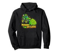 Shamrock Pushin My Luck Construction Truck St Patricks Day Sudadera con Capucha