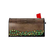Shamrock St Patricks Day Cubiertas de buzón de Madera Magnético Mailbox Wraps Post Letter Box Cover Standard Oversize 25.5x21 Mailwrap Garden Home Decor
