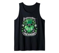 Shamrockin 'Estetoscopio Heartbeat Shamrock Clover The Scrubs Camiseta sin Mangas