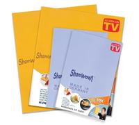 ShamWow El Original - Super Absorbente Multi-Propósito de Limpieza Shammy (Gamuza) una Toalla de Tela Lavable a máquina, no se rayará Paquete de 4 Naranja y Azul