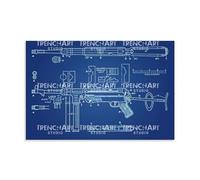 SHAMWZ MP40 Asalto Rifle Arte de Pared Impresión Imagen Moderna Decoración de Habitación Familiar 16 x 24 Pulgadas (40 x 60 cm)