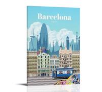 SHAMWZ Travel to Barcelona Arte de Pared Impresión Imagen Moderna Decoración de Habitación Familiar 12 x 18 Pulgadas (30 x 45 cm)