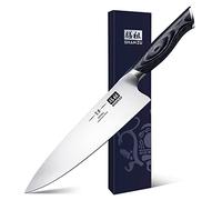 SHAN ZU Cuchillo de chef, cuchillo de cocina de 8 pulgadas, cuchillos de chef japoneses súper afilados de acero, cuchillo para picar, cuchillo de cocina con mango ergonómico K133 - Serie Genbu
