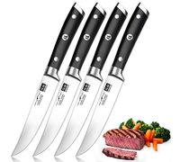SHAN ZU Cuchillo de Carne, Cuchillos de Mesa, Juego de Cuchillos de Cocina de 4 Piezas, Steak Knife, Cuchillos de Bistec con Acero Inoxidabl, Mango ergonómico