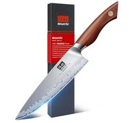 SHAN ZU Cuchillo de chef Cuchillo de cocina fabricado con núcleo de acero en polvo americano S35VN 20CM Cuchillos afilados fabricados con 5 capas de acero compuesto con mango ergonómico