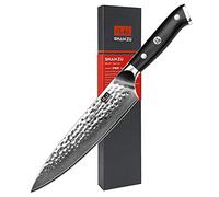 SHAN ZU Cuchillo de Chef Damasco, 20cm Cuchillo Chef Japones | Acero Japonés de 67 Capas, Mango de Material G10, Cuchillo de Cocinero para Cortar Verdura, Fruta, Carne - PRO Series